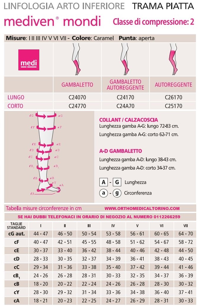 Calza a Trama Piatta Mediven Mondi per linfedema e lipedema CCL2